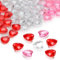 Ziamzra 600 Stück Diamantene Deko 12mm Herz Diamantene Hochzeit Deko Acryl Glassteine Deko Kristall Deko für DIY Streudeko Hochzeit Tischdeko Vasen Valentinstag -Transparent/Rot/Rosat