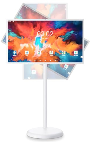 Fiteye 32-Inch Portable TV with Incell Touch Screen | 6G RAM+128G Storage | 1080P TV on Wheels | Bestie Screen Built-in | 8H Video Play Time | Android OS | Full Swivel Rotation | Voice Remote Control