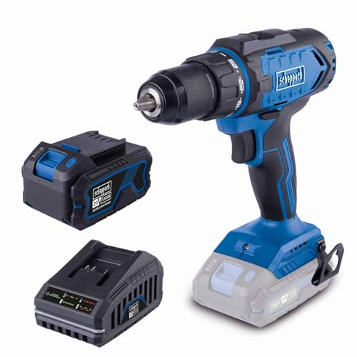 Scheppach Akku Bohrschrauber C-DD45-X Akkuschrauber mit 45Nm & Gürtelclip | Schnellspannbohrfutter 1,5-13mm | Drehmomentstufen 25+1 | LED | 20V-IXES-Serie | 10 Jahre Garantie | mit 4Ah Akku & Ladegerät