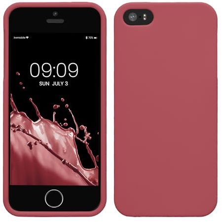 kwmobile Housse Compatible avec Apple iPhone SE (1.Gen 2016) / iPhone 5 / iPhone 5S Coque - Housse de téléphone Protection Souple en Silicone - Rose foncé