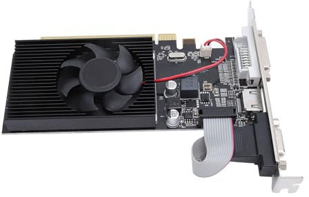 Scheda Grafica R5 230 da 2 GB, Scheda Video GDDR3 a 64 Bit per Giochi per PC, Uscita HDMI DVI VGA, PCI Express 1.1 X 16 con Ventola di Raffreddamento Scheda Grafica per Computer