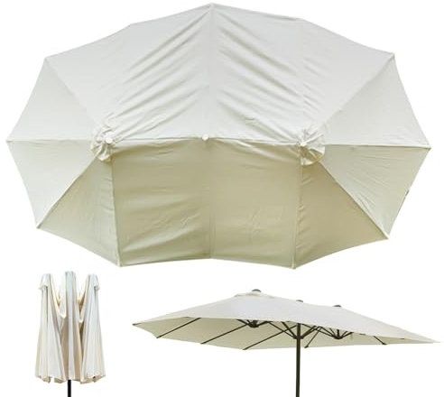 Aizuoni Sonnenschirm-Ersatzbezug, Strandschirm Windfest Stabil, Wasserdichter 12-Rippen-Stoffbezug Für Regenschirme - Zubehör Für Strandschirme Im Freien Für Terrassen, Pergolen, Decks