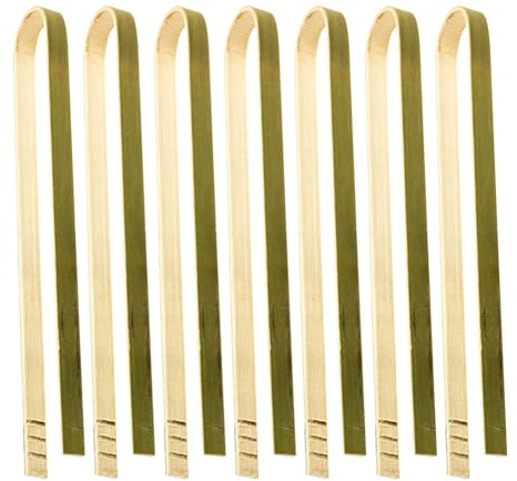 JIHUOO Lot de 20 petites pinces à salade en bois de 15 cm - Pinces de cuisine en bois - Pinces de service pour buffet - Pinces à fruits pour pain et toast