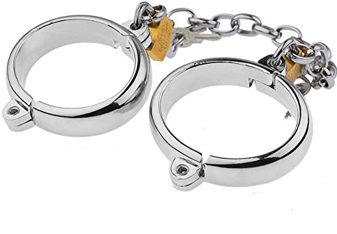 Soarvlorfy Slave Bondage Legcuffs Hand Knöchel Manschette Stahl (Metall) Abschließbar Handschellen/Fußfesseln Rollenspiel Kostüm Zubehör BDSM Fetisch Sex Sexspielzeug für Paare,Frauen,Hände