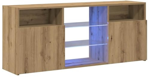 vidaXL TV-Schrank mit LED-Leuchten Artisan-Eiche 120x30x50 cm