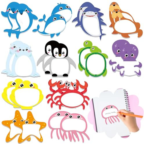 24 Stück Haftnotizen, Kleine Haftnotizen Kinder, Niedliche Haftnotizen, Kleine Haftnotizen Kinder, Klebezettel Sticky Notes, Niedliche Mini-Haftnotizen, Cartoon Tier Haftnotiz für Schule Büro Zuhause