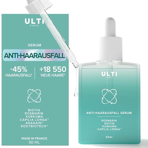 ULTI Paris Anti-Haarausfall-Serum -45 % + 18550 Haare in 3 Monaten. Biotin + Rosmarin + Capilia Longa, stärkt und dicht. Für Damen und Herren.