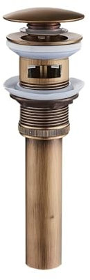 JHSDHYD Waschbeckenstöpsel Golden Bounce Waschbecken, Kupferwaschbecken, Glasbecken, Aufsteck-Ablaufzubehör, Badezimmer-Ablaufbecken, Waschbecken, Pop-Up-Ablauf(Antique Brass B)
