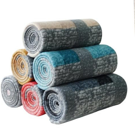 CZFZTXL Fleece Throw Blankets Bulk Fleece Blankets Solid Wholesale Lightweight Warm Soft for Pet Bed Sofa Office Wedding Gifts Travel Seasons Multiple Plaid 50x60 Inches Pack of 6