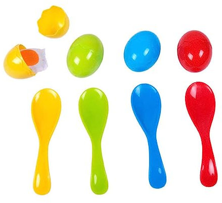 YARNOW 8pcs Boy Girl Egg and Spoon Balance Race Toys Sports Fun for Boy Girl Enhances Coordination and Teamwork Skills Educational Activity for and