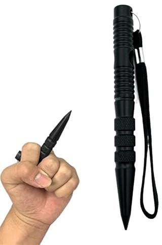 XFSRG Porte Clef Defense Femme En Métal Noir Self Defense Arme Légale Compacte Pour Sécurité Personnelle (Noir)