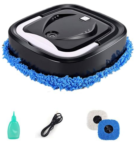 Smart Robot Vacuum and MOP Combo - 5.4 W Fregado húmedo automático, trapeador y Sistema de aspiración con Spray humidificante rotativo 3in1, programación para el Pelo de Las Mascotas,