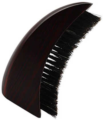 Beaupretty Praktische Bartbürste aus Geöltem Buchenholz mit Wildschweinborsten Ergonomisch Flache Basis Bartpflegebürste für Herren Reise und Salonbürste