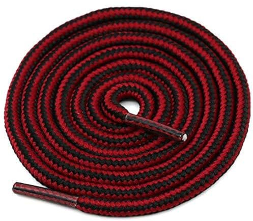 JFNKLFG 4 par snörskor med dubbla färger, runda för utomhus sportskor, bomullsstövlar, 70 cm 90 cm 120 cm 150 cm för vandringsarbetsstövlar, Svart, röd, 150