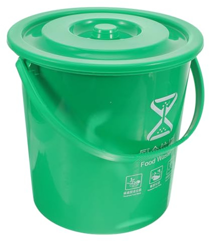 DECOMELODY Cubo de Basura de Cocina Tapa y Filtro, Contenedor de Compost para Residuos Orgánicos, Plástico Resistente, 10 Litros, Adecuado para Clasificación de Basura y Uso Doméstico