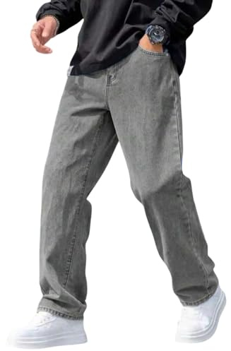 TAGAS Jeans da uomo| Pantaloni in cotone larghi da uomo || Jeans in denim vestibilità rilassata |, Verde, 50