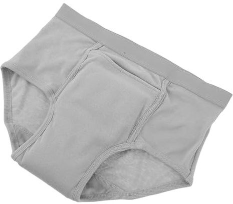 Pañal de Tela para Adultos Talla Xl Gris de Algodón para Incontinencia | Braguitas Antifugas Reutilizables, Ropa Interior para Personas Mayores, Uso Diario y Exterior