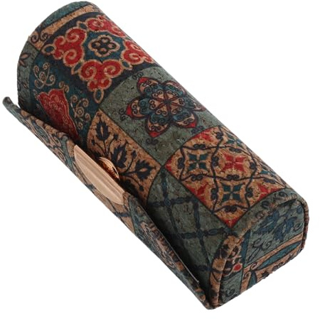 VINTORKY Organisateur de Rouge à Lèvres en Liège avec Miroir Intégré, Étui Vintage Élégant pour Bureau ou Paquet, Protection Anti-Rayures et Rangement Pratique pour Femmes