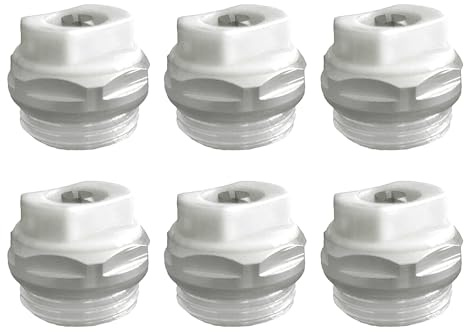 Pack of 6 Steel Radiator Bleed Valves 1 / 2inch Vent Easy Install Air Vent Bleed Plumbing Fittings