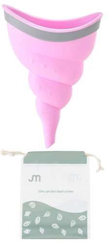 Damen PIPI Trichter, Damen Urinalgerät, Weiches Weibchenurinalgerät, Damen Urinal für Auto, Wandern, Camping, ROSA