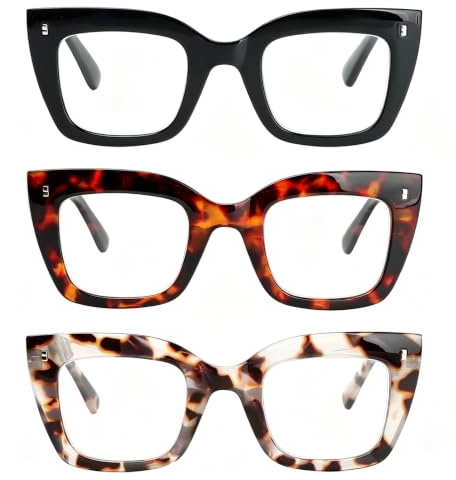 MMOWW Gafas de Lectura Extragrandes para Mujeres, con Montura Cuadrada