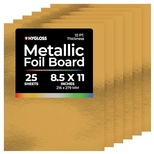 Hygloss Gold, 21,6 x 27,9 cm Metallic-Folie, goldfarben, 25 Blatt – für Kunst und Handwerk, Aktivitäten im Klassenzimmer und Künstler, Papier, 8.5 x 11