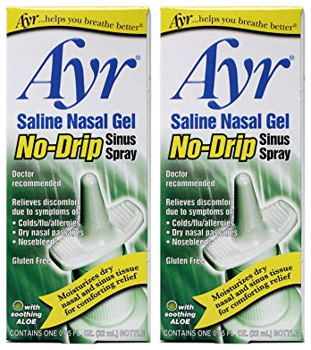 Ayr Saline Nasal Gel, No-Drip Sinus Spray - Buy Packs and SAVE (Pack of 2)