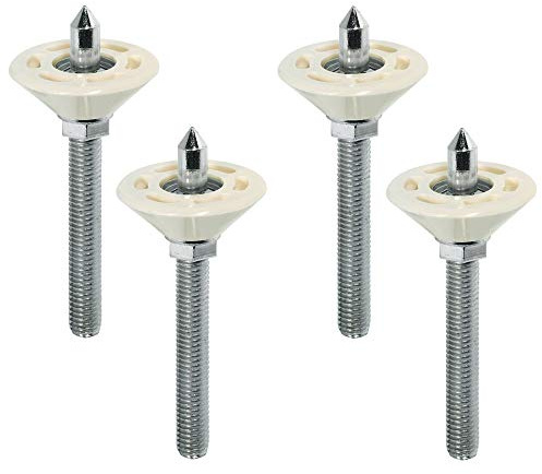 Regulierschraube Decken-Verspannschraube M10 Gewinde | Verstellschraube zum Verspannen von Rundrohr-Säulen | Gewindelänge 60 mm | Stahl verzinkt | 4 Stück - Schraube für Decke- & Boden-Befestigung