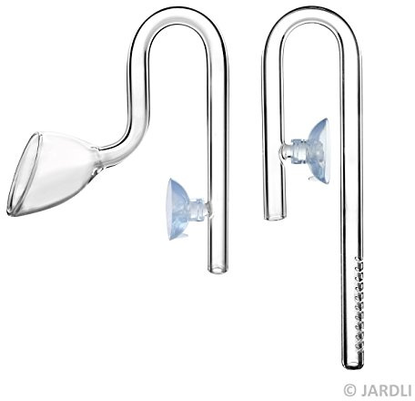JARDLI Glass Lily Pipe Mini Inflow Outflow Set 10mm for 9/12mm Tubing - Nano Aquarium Planted Tank Aquascaping