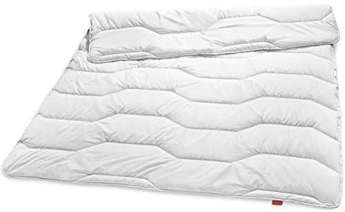 sleepling 193762 leichte Sommerbettdecke | Bio Baumwolle | Füllung aus recycelten Plastikflaschen | Made in EU | Ökotex | 140 x 200 cm, weiß