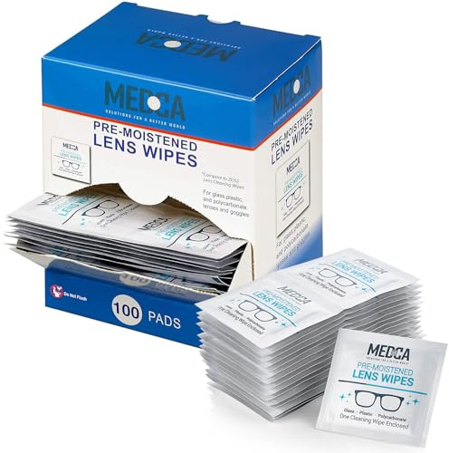Lingettes de nettoyage de verre humide - Kit de nettoyage de voyage pour verres, appareil photo, téléphone et tablette - jetables, à séchage rapide, en acier inoxydable - emballées individuellement,
