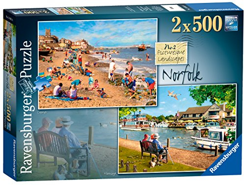 Ravensburger Picturesque Landscapes No.2 Norfolk Cromer & Horning 2X 500 Piece Jigsaw Puzzles for Adults 10 Years Up