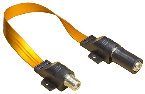 Good Connections® SAT Tür-/Fensterdurchführung mit Wetterschutz - High-Quality, extrem flach - F-Kupplung an F-Kupplung - Gesamtlänge inkl. Stecker 54 cm, flexible Länge 44 cm