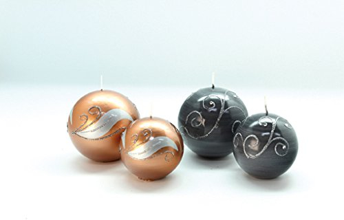 GILDE Candela a sfera in cera Algo 42574 assortiti rame o grigio