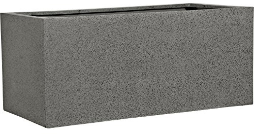 Casa Mina Esteras Pflanzkübel groß außen - Fiberglas Blumenkübel Rechteckig 77x37x37cm - Premium Pflanzgefäß für Draußen - Blumenkübel Frostsicher - Blumenkasten für den Garten grau - Buren