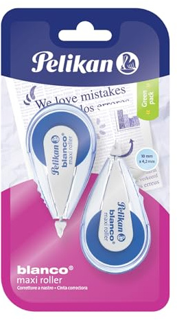 Pelikan Correttore a Nastro, Blanco Maxi Roller XXL, 4.2mm x 10 m, 2 Unità, Senza Solventi, Cancelleria, Prodotto in Germania