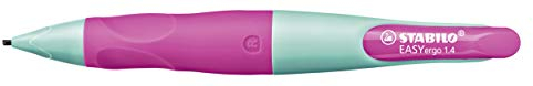 STABILO - Ergonomischer Druck-Bleistift für Rechtshänder - EASYergo 1.4 in türkis/neonpink - Einzelstift - inklusive 3 dünner Minen - Härtegrad HB