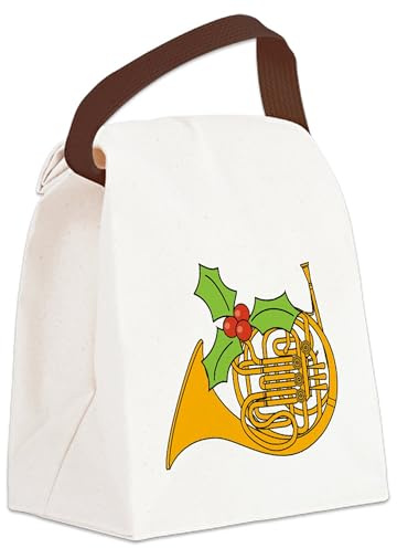 CafePress French Horn Christmas Canvas Lunch Bag with Strap Handle