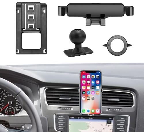 TTCR-II Auto Handyhalterung Kompatibel mit Volkswagen Golf 7 2014 2015 2016 2017 2018 2019 2020 VW Golf MK7 KFZ Zubehör Upgrade Smartphone Halter 360°Drehbar Verstellbare Autotelefonhalterung