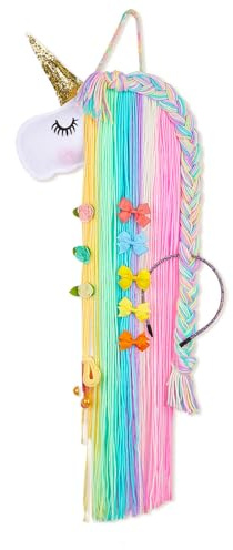 MHJY Haarspangen Aufbewahrung Mädchen Einhorn Haarreifen Halter Kinder Haarschmuck Haarreif Halterung Organizer Regenbogen Garn Quasten Dekorationen