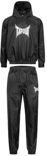 Tapout Traje de sauna para hombre, color negro/blanco, XXL