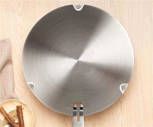 NISPOTDOR Induktionskochfeld-Konverterplatte, Induktions-Adapterplatte mit abnehmbarem Griff, Gasherd-Wärmeverteilerplatte für Herd, Glas, Kochfeld, 18 cm