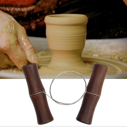Cortador de arcilla alambre de acero inoxidable para cortar arcilla herramienta para cortar arcilla mangos de madera queso plastilina línea de barro herramientas de corte de cerámica pa