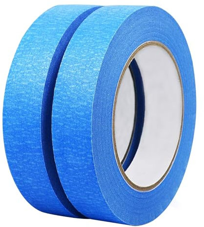 Diompirux Nastro di Carta,2 Rotoli di Nastro da Imbianchini 24mm x 50m,per mascheratura pittura e carrozzeria, Rimozione Senza Residui,Masking Tape Imbianchino Pittura Mascheratura