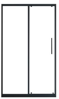 Vente-unique-Puerta de ducha corredera negro mate estilo industrial - 140 x 195 cm - TORONI