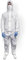 OneProtek Tuta protettiva usa e getta, tipo 5-B/6-B, protezione chimica, biologica, fai da te, pittura, chiusura lampo con patta - L, bianco (1 pezzo), bianco, L