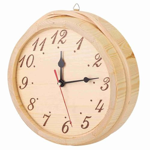 ZJchao Horloge de Sauna, Accessoires de Chambre de Sauna Grande Horloge Décorative en Bois Sauna Numéro de Chronomètre