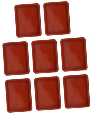 Kisangel 8pezzi Vassoio Forma Quadrata per Piante Sottovaso in Plastica per Vasi da Fiori Contenitore per Acqua e Substrato Adatto per Bonsai e Uso Interno Esterno