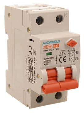 Interruttore Differenziale Magnetotermico Tipo A 20A C20, RCBO 1P+N 6kA 30mA Curva C, Doppio Leva con Diagnostica Visiva, 2 Moduli DIN, Serie PL8HM Elettromagnetica