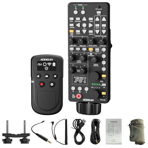 AODELAN for Canon Camcorder Wireless Lanc Zoom Controller | Remote Control with IRIS FOCUS ZOOM ISO OSD ND Adjust for C700, C500II, XF705, XF605,XA75, XA70,HF G70;Replace Canon RC-V100